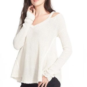 Free People Shoulder Cut Out Knit Sweater